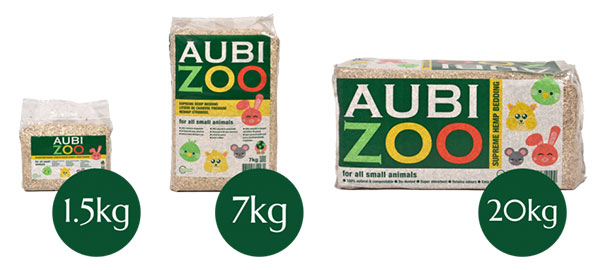 Aubizoo is available in the following sizes in Compressed bags of 1.5kg, 7kg and 20kg
